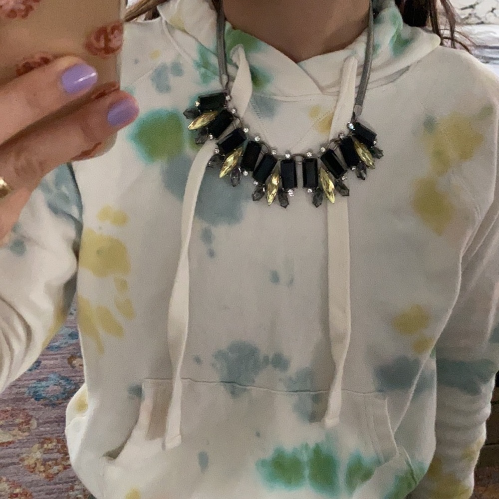 Black and silver statement necklace club Monaco
